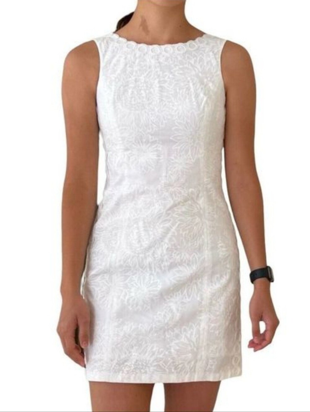 Lilly Pulitzer Mila Shift White Floral Dress Size 6 Lion In The Sun Pigment